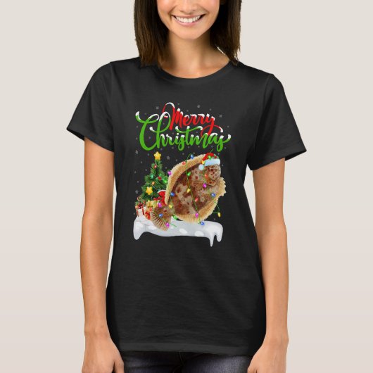 Flounder Fish   Xmas Decoration Santa Flounder Chr T-shirt (Voorkant)