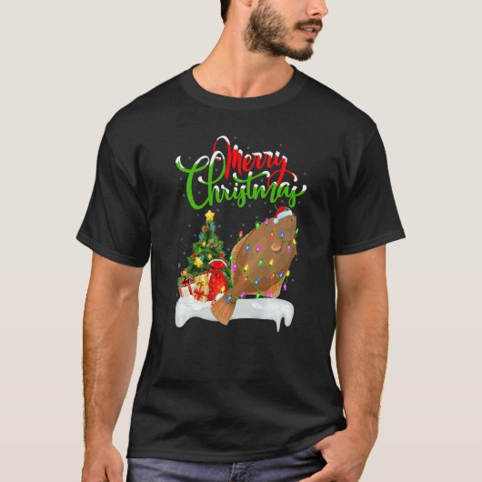 Flounder Fish Xmas Decoration Santa Flounder Chri T-shirt (Voorkant)