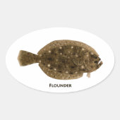 Flounder Logo Ovale Sticker (Voorkant)