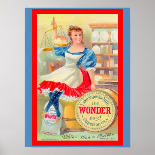 Flour Ad Beauful 1895  meisje (kopie) Poster