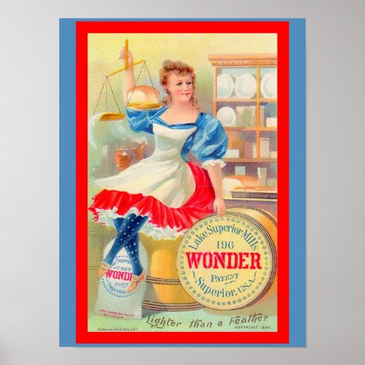  Flour Ad Beauful 1895  meisje (kopie) Poster (Voorkant)