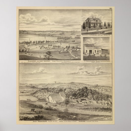 Flour Mills, Isenours Glenwood, Minnesota Poster (Voorkant)