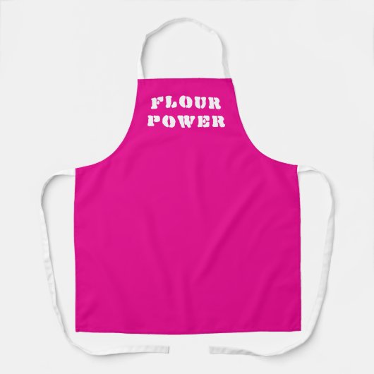 Flour Power Bright roze baking Schort (Voorkant)