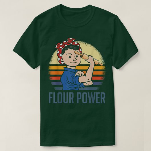 Flour Power Funny Baking mam Baker T-shirt (Design voorkant)