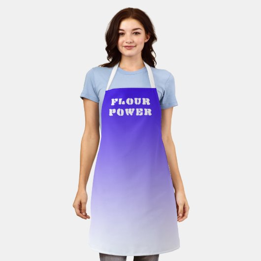 Flour Power Paarse Ombre Baking Schort (Gedragen)