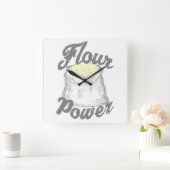 Flour Power T-Shirt Vierkante Klok (Huis)