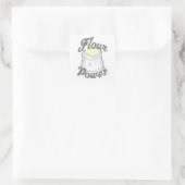 Flour Power T-Shirt Vierkante Sticker (Tas)