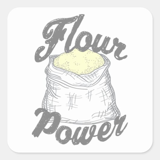 Flour Power T-Shirt Vierkante Sticker (Voorkant)
