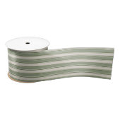 Flour Sack Dbl Stripe in Evergreen en Ivory Satijnen Lint (Spoel)