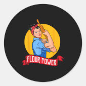 Flour Wer - Funny Baking &amp; Pastry Baker - Baki Ronde Sticker (Voorkant)