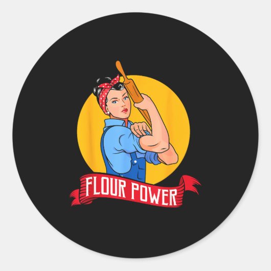 Flour Wer - Funny Baking &amp; Pastry Baker - Baki Ronde Sticker (Voorkant)