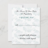 floure aqua monogram elegant bruiloft RSVP Kaartje (Achterkant)