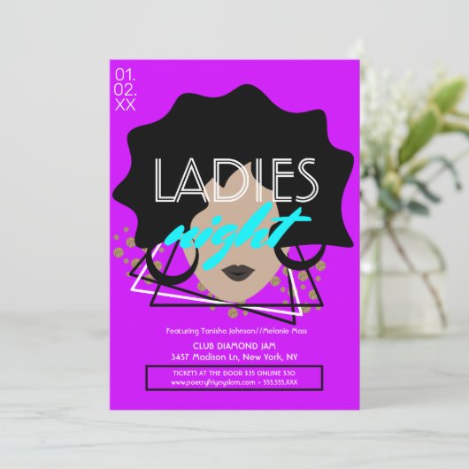 Flourescent Night Club-promotiemateriaal Kaart (Staand voorkant)