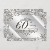 Flourish 60e Diamanten Bruiloft Uitnodiging (Voorkant / Achterkant)