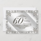 Flourish 60e Diamanten Bruiloft Uitnodiging (Voorkant)