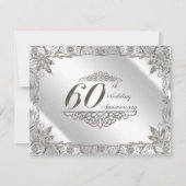 Flourish 60e Diamanten Bruiloft Uitnodiging (Voorkant)