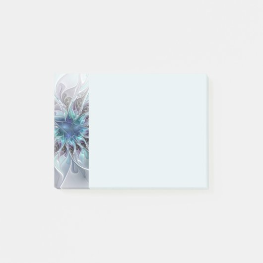 Flourish Abstract Modern Fractal Flower With Blue Post-it® Notes (Voorkant)