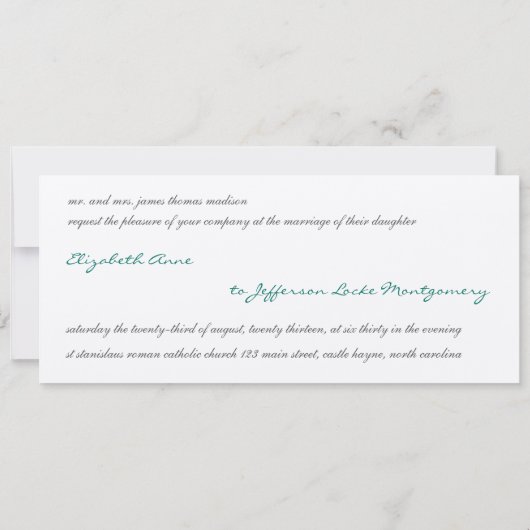 Flourish Aqua Letter B Monogram Kaart (Achterkant)