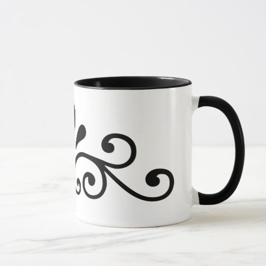 Flourish black design mok (Rechts)