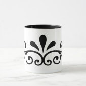 Flourish black design mok (Midden)