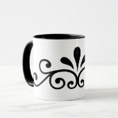 Flourish black design mok (Voorkant links)