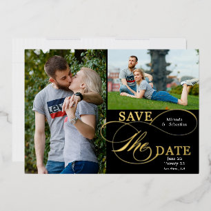 Flourish Calligraphy Typography 2 Photo Folie Uitnodiging