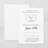 Flourish Chuppah leaf Jewish Rsvp Card & Envelope (Voorkant / Achterkant)