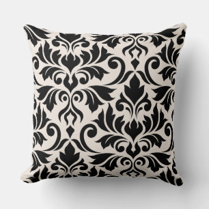 Flourish Damask Art I 2Way Zwart + Crème Kussen