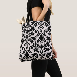 Flourish Damask Art I 2Way Zwart + Crème Tote Bag