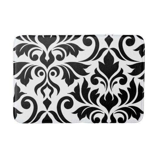 Flourish Damask Art I Black op White Badmat (Voorkant)