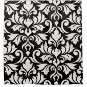 Flourish Damask Art I Cream on Black Douchegordijn (Voorkant)