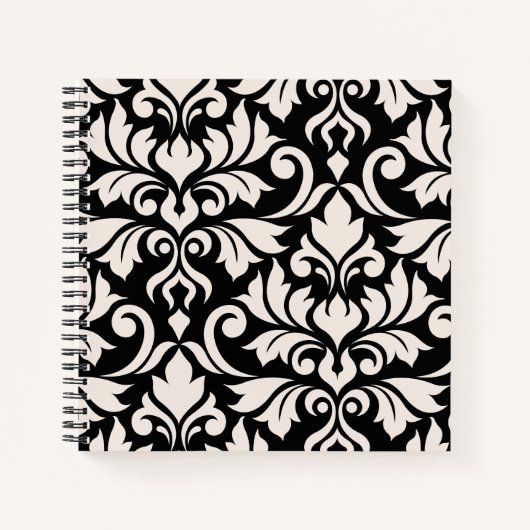 Flourish Damask Art I Cream on Black Notitieboek (Voorkant)