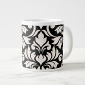 Flourish Damask Art I Cream op zwart Grote Koffiekop (Voorkant rechts)