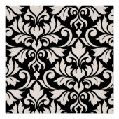 Flourish Damask Art I Cream op zwart Perfect Poster (Voorkant)