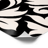Flourish Damask Art I Cream op zwart Perfect Poster (Hoek)