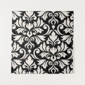 Flourish Damask Art I Cream op zwart Wandkleed (Voorkant)