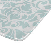 Flourish Damask Art I Duck Egg Blue op White Snijplank (Hoek)