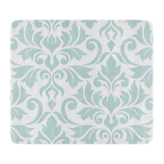Flourish Damask Art I Duck Egg Blue op White Snijplank (Voorkant)