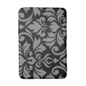 Flourish Damask Art I Grey op Zwart Badmat (Voorkant Verticaal)