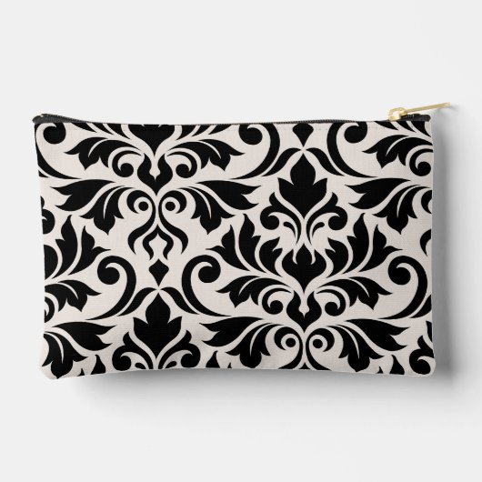 Flourish Damask Art I Zwart op Crème Etui (Achterkant)