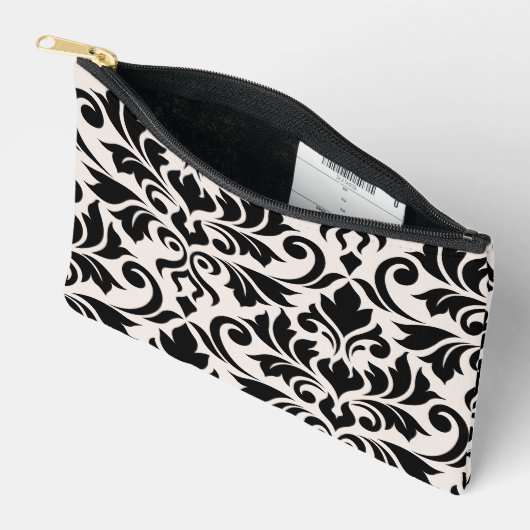 Flourish Damask Art I Zwart op Crème Etui (Open)