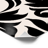 Flourish Damask Art I Zwart op Crème Perfect Poster (Hoek)