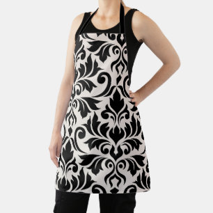 Flourish Damask Art I Zwart op Crème Schort