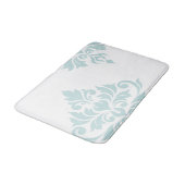 Flourish Damask Art II Eend Ei Blauw op Wit Badmat (Gekanteld)