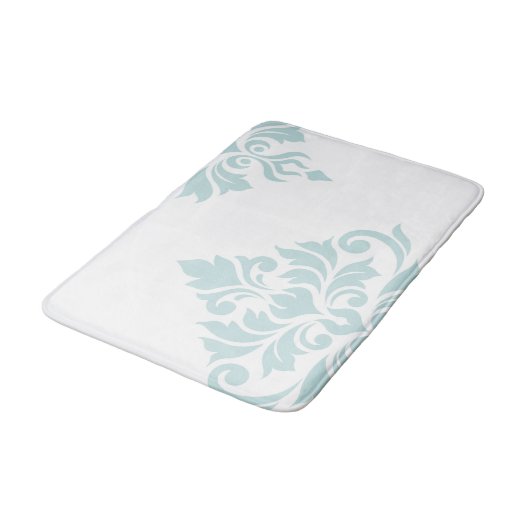Flourish Damask Art II Eend Ei Blauw op Wit Badmat (Gekanteld)