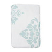 Flourish Damask Art II Eend Ei Blauw op Wit Badmat (Voorkant Verticaal)