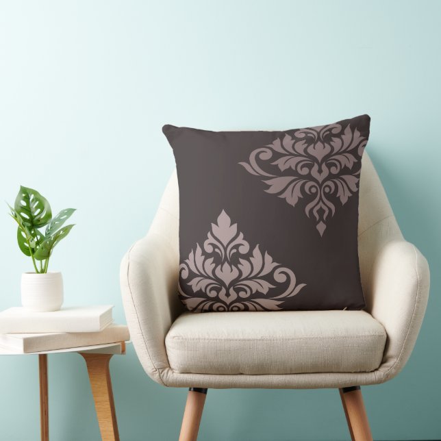 Flourish Damask Art II Taupe Kussen (Stoel)