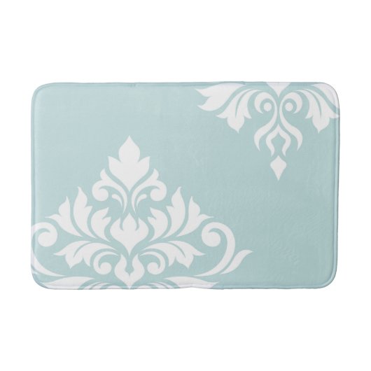Flourish Damask Art II White Eend op Ei Blauw Badmat (Voorkant)