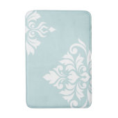 Flourish Damask Art II White Eend op Ei Blauw Badmat (Voorkant Verticaal)