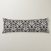 Flourish Damask Big Pattern Black on Cream Lichaamskussen (Voorkant)